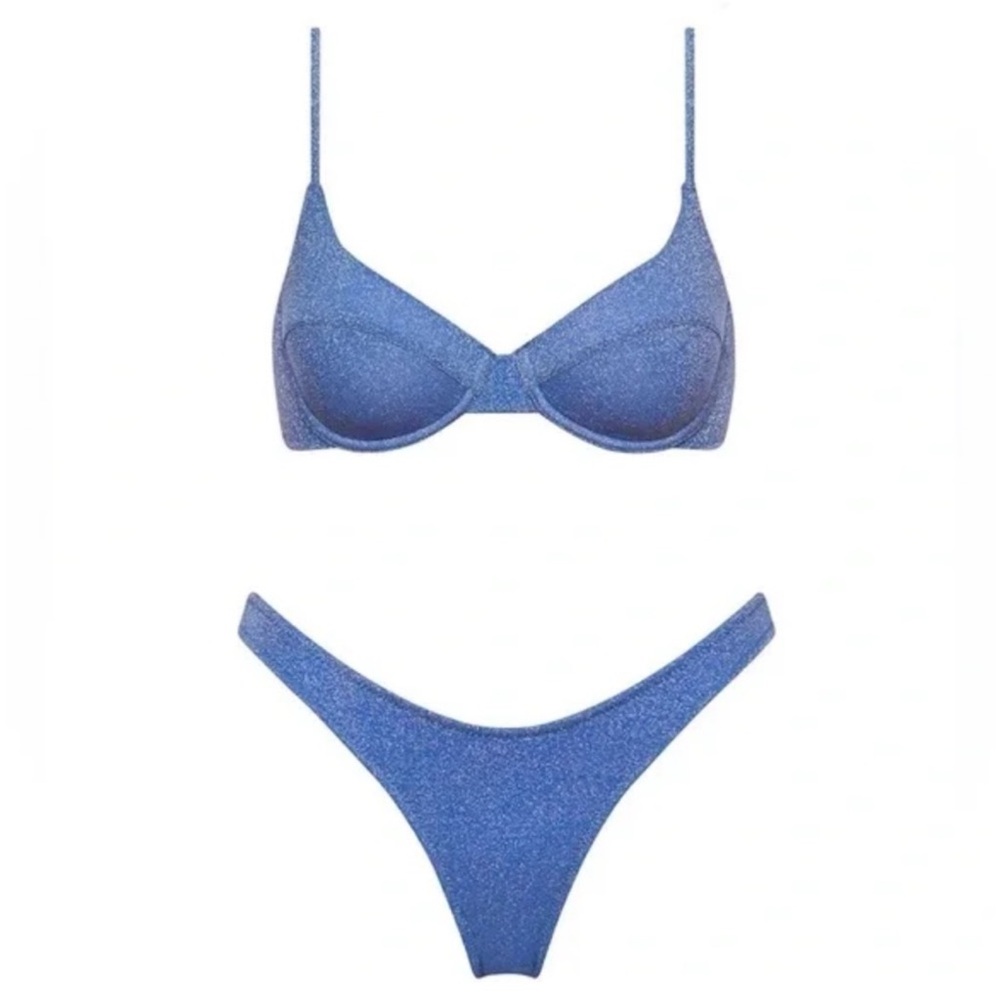 TRIANGL- Romy Blue Sparkle Bikini, size small